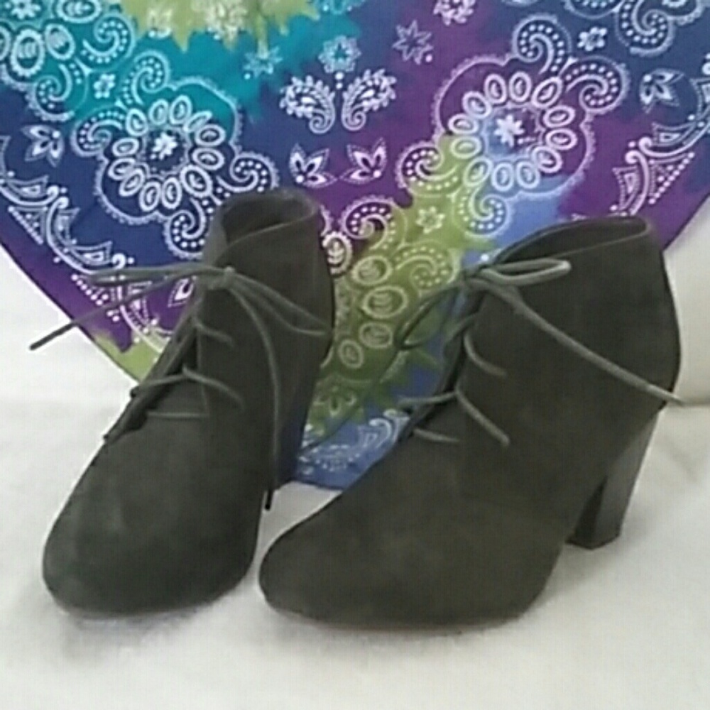 SALE!!!  Olive Green Suede Booties